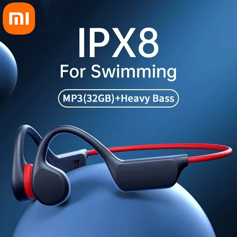 

XIAOMI Bone Conduction Earphones Bluetooth Wireless IPX8 Waterproof MP3 Player Headphone With Mic Headset Swimming Earbud