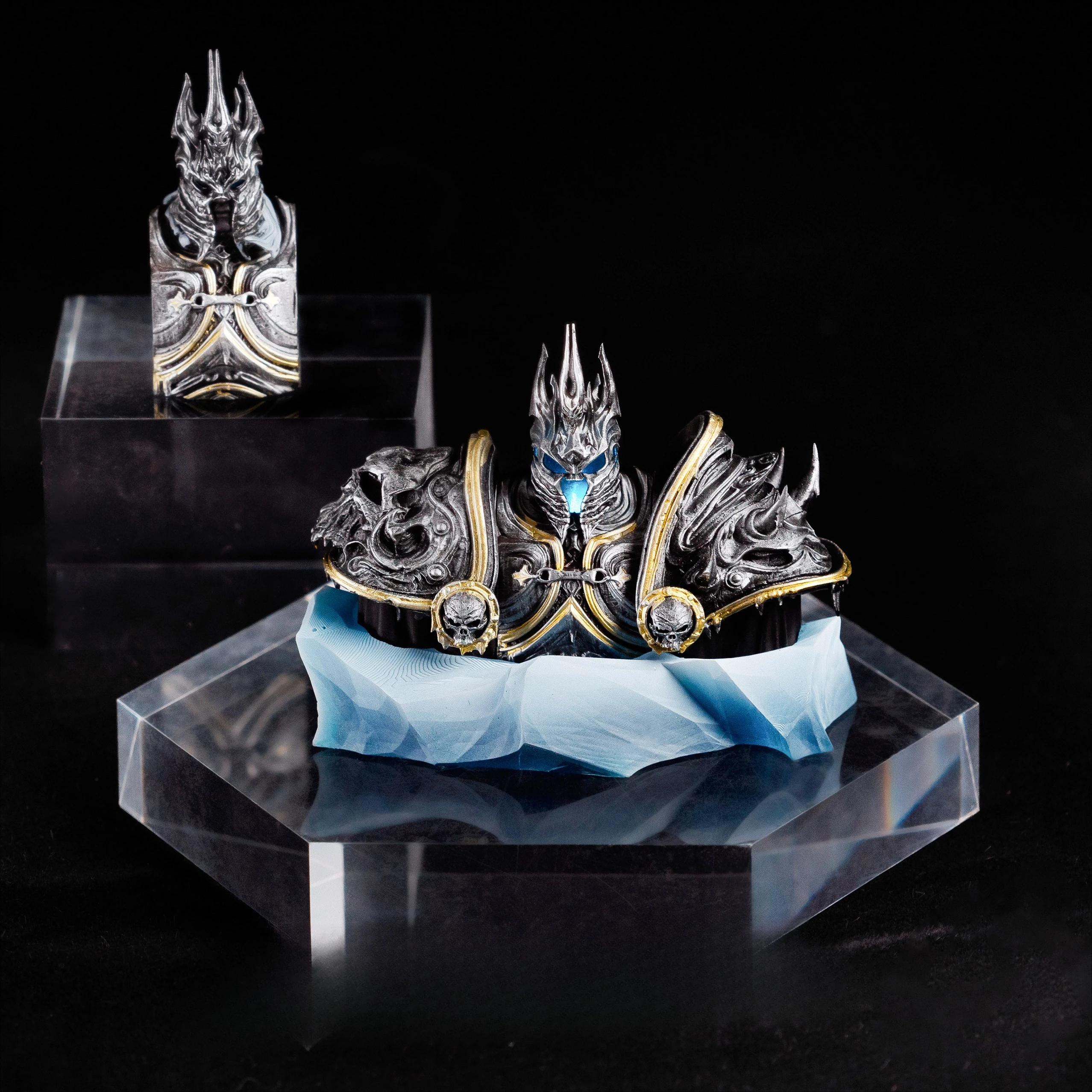 AttackFox World of Warcraft Anime Keycaps Lich King's Helm Custom Keycaps for Mechanical Keyboard Caps Artisan Keycap Gamer Gift