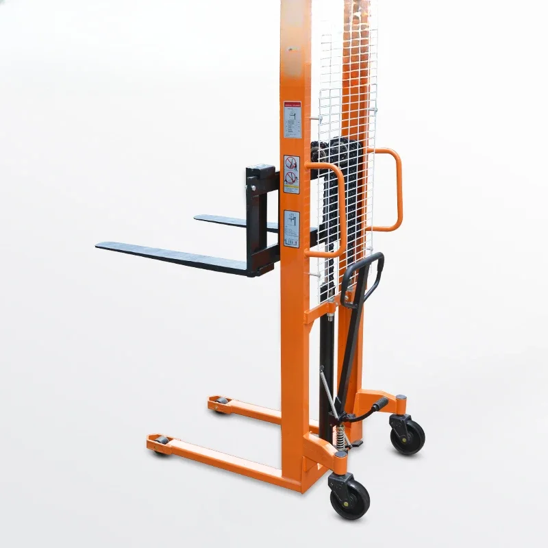 

1.6 meters manual hydraulic stacker, human hydraulic lift, manual loading and unloading forklift