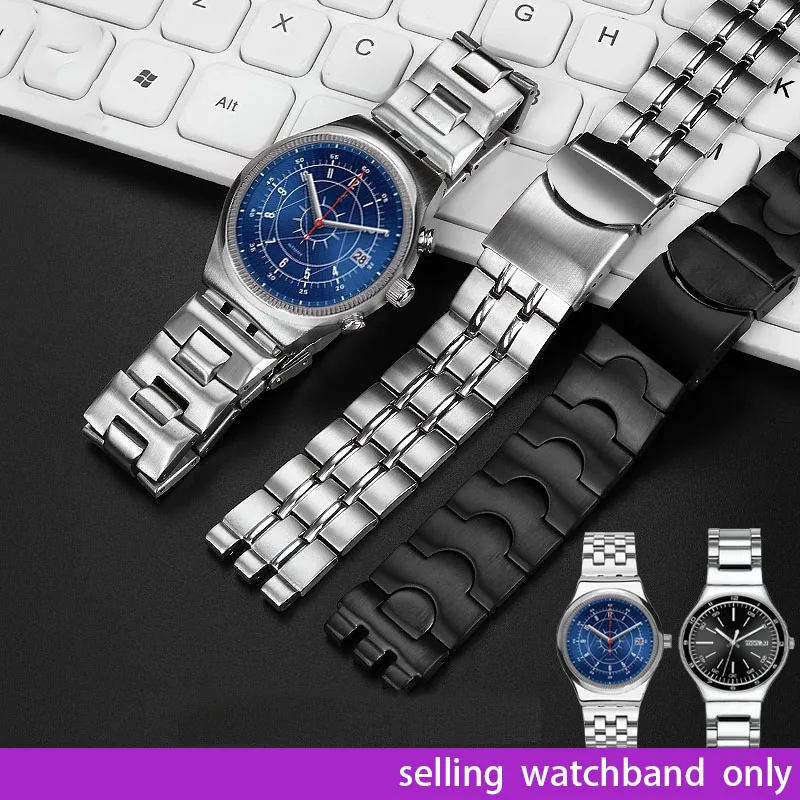 

Стальной браслет 17 мм 19 мм 21 мм для swatch YGS740 / 749G YIS401 YCS443, твердый тонкий металлический браслет для мужчин и женщин, браслет