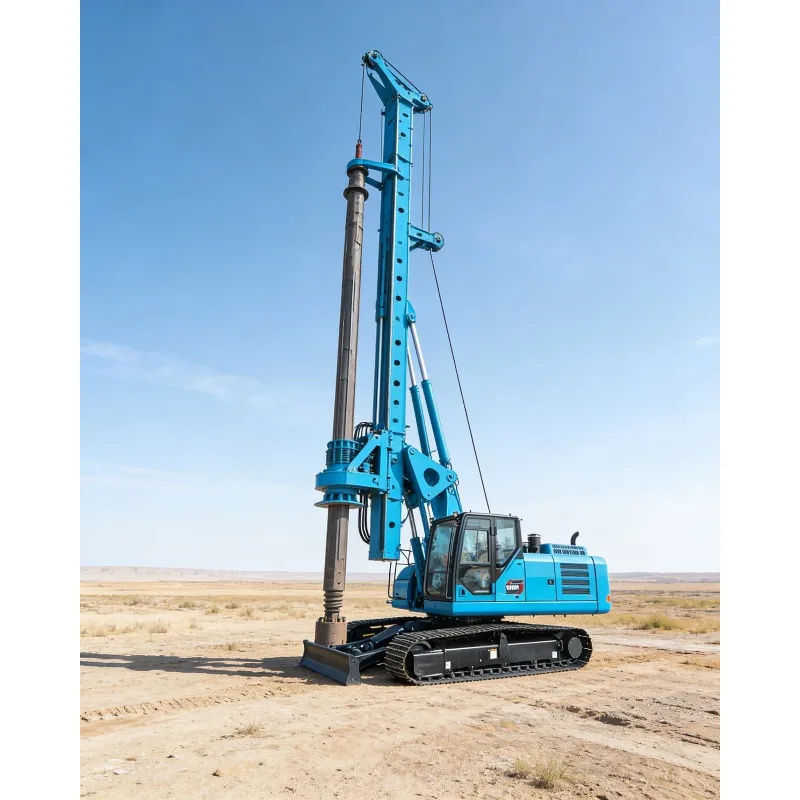 Crawler Mounted Rotary Drilling Rig Track Roller System 60M Depth 1800mm Diameter for Water Well Pile Foundation Drilling Work
