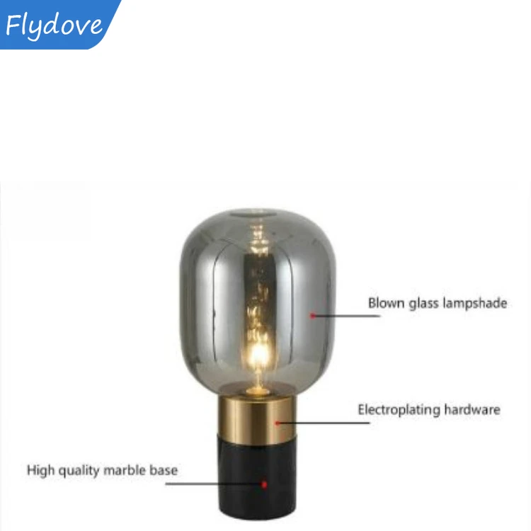 

Nordic Marble LED White Desk Lamp Simple Design for Living Room Parlor Hotel Homestay Study Creative Table Decor