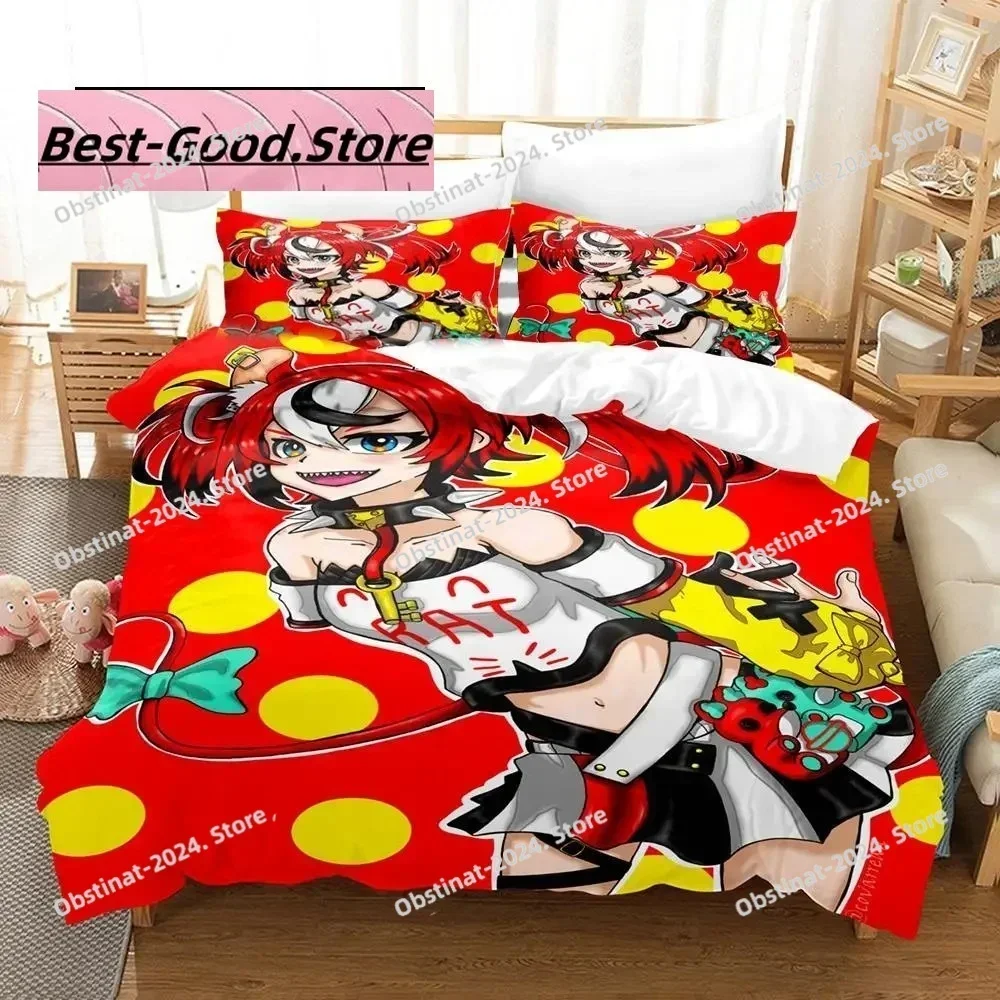 3D Print Fashion Anime Hakos Baelz Printed Bed Set Duvet Cover Pillowcase Bedding Set Bed Linen Sheet Quilt Full Queen King Size