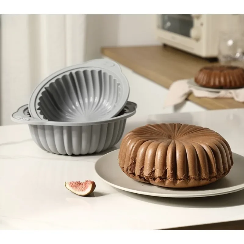 8/9In Silicone Bundt Baking Cake Pan Nonstick For Pastry DIY Chocolate Pie Log Sponge Round Ring Cake Mold Bakeware Accessory