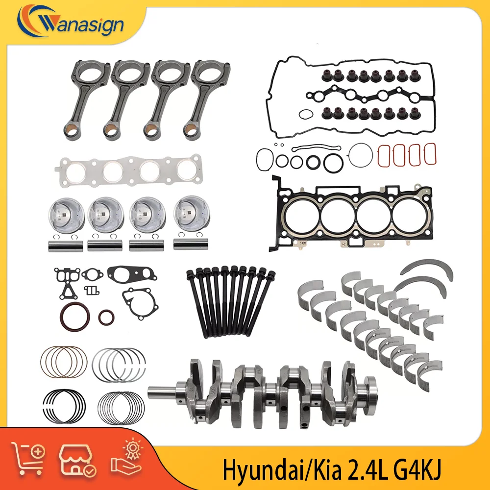 AUTO Engine Rebuild Overhaul Kit- Crankshaft & Con Rods For HYUNDAI KIA 2.4L L4 GAS 2.4 L T G4KJ 2009-2021