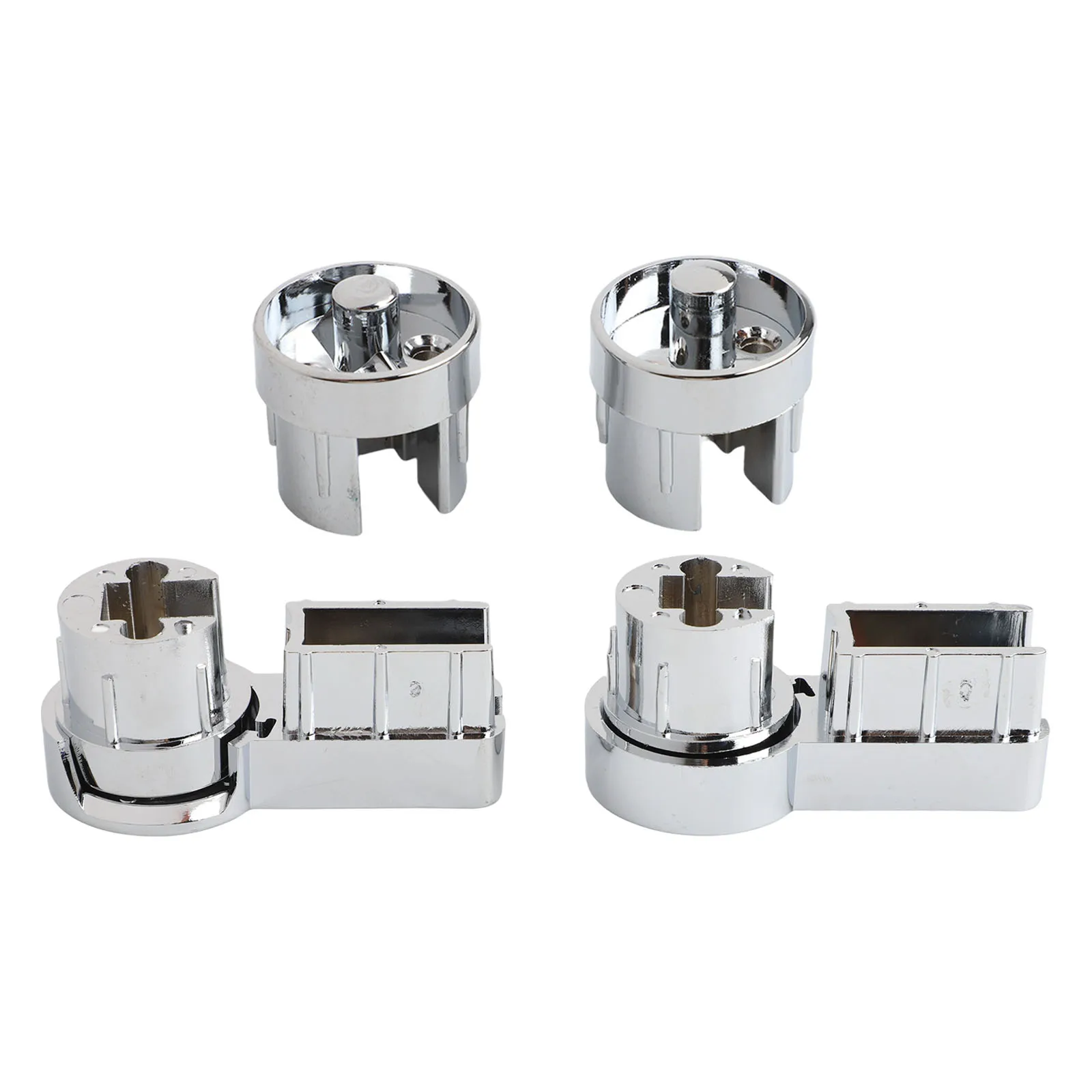 1 Set Chrome Plated ABS Bath Hinge Brackets For 6mm Shower Screen Glass, Left And Right Door Support Set