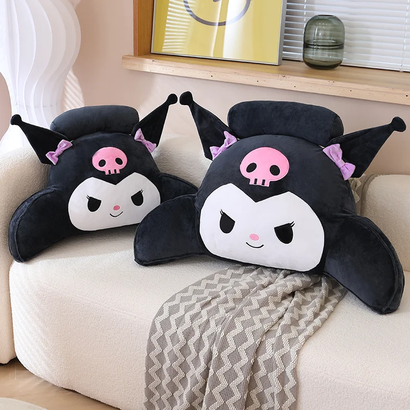 Kawaii Cartoon Anime Series Kuromi Cushion Seat Cute Plush Office Waist Support Integrated Chair Back