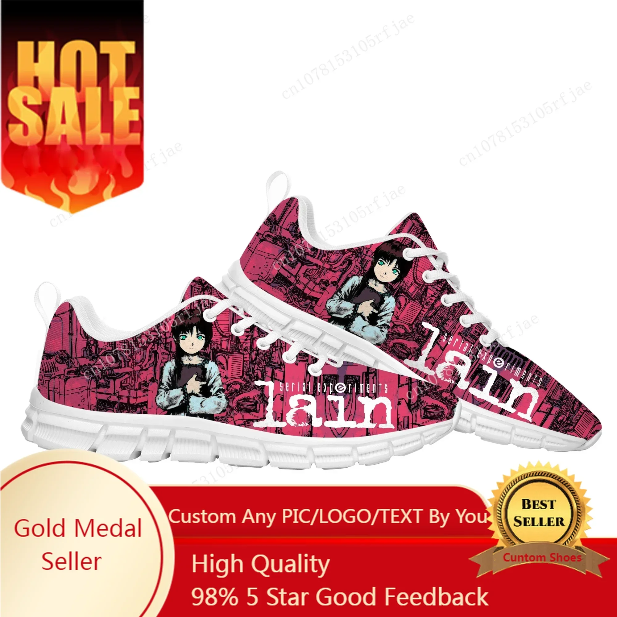 Serial Experiments Lain Sports Custom Shoes Cartoon Game Men Women  Sneaker Tailor Made Couple Built Shoes