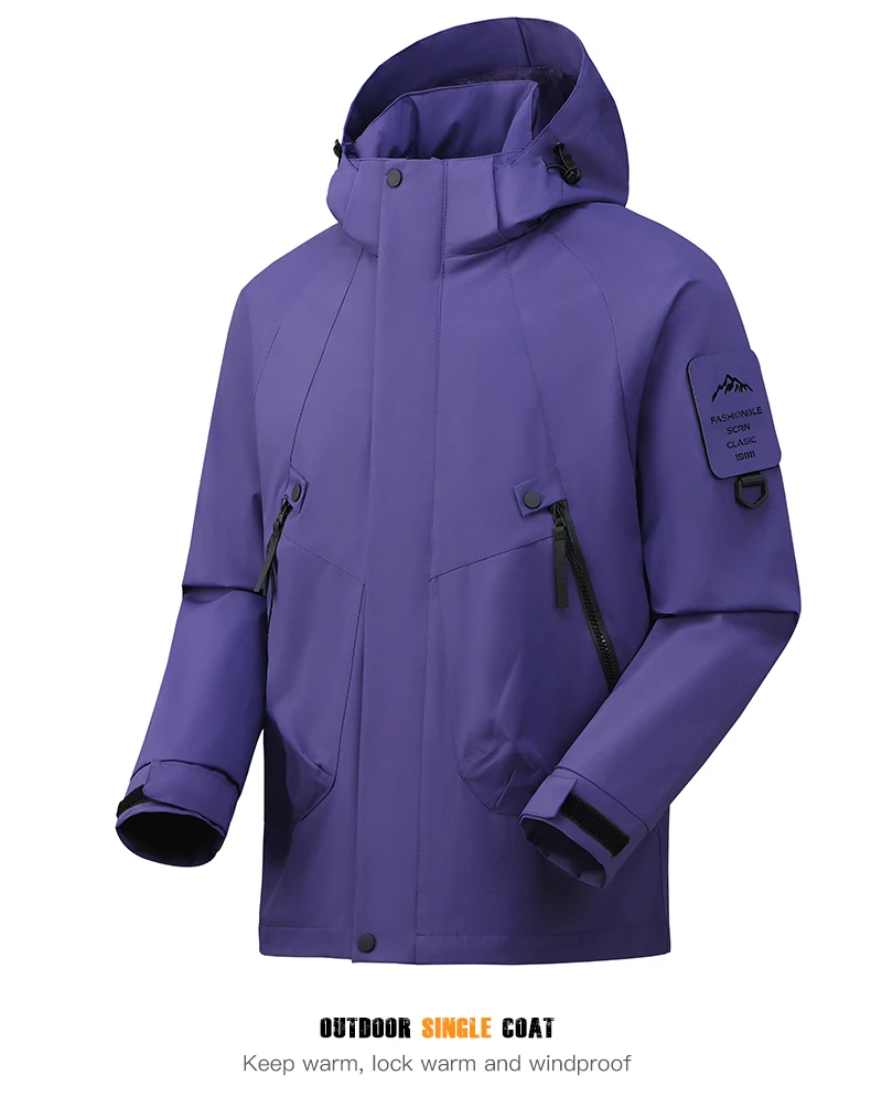 LNGXO Unisex wasserdichte Outdoor-Jacke, Windjacke, Regenmantel zum Klettern, Wandern, Camping, Trekking, Herren und Damen, winddicht, atmungsaktiv – Detail 11