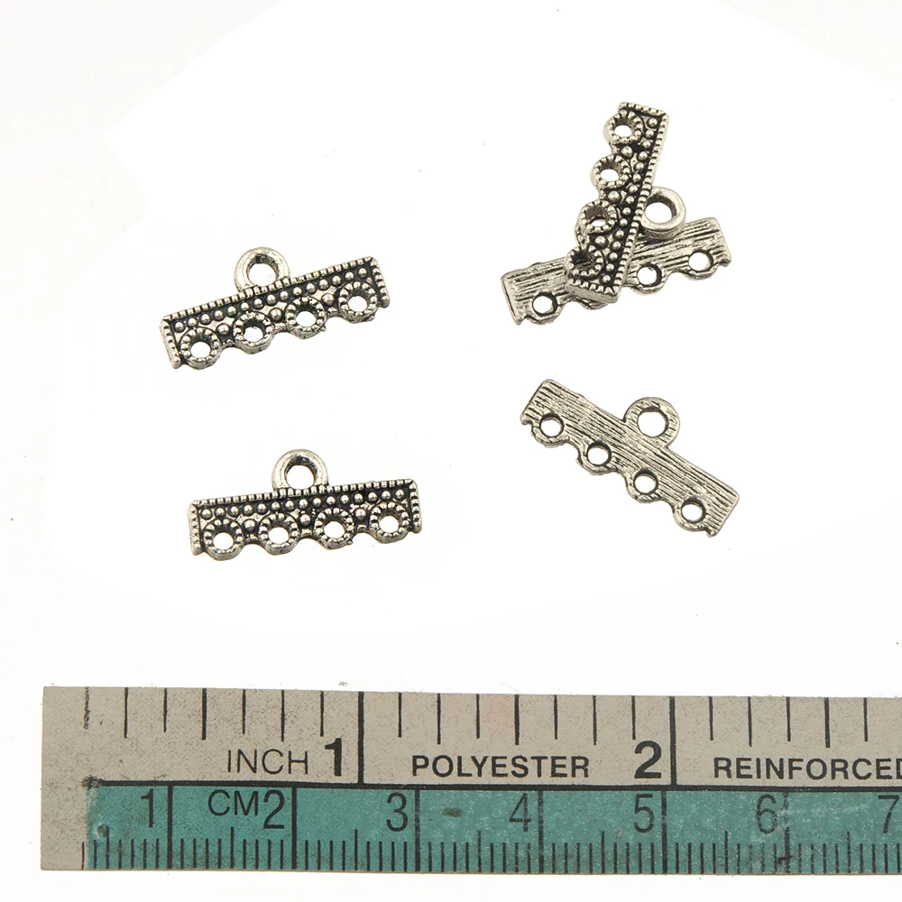 

50pcs Parts Earrings Make Connectors Silver Plated 1 and 4 holes Multi Bracelets Crafts Handiwork Wholesaler Jewelery Components