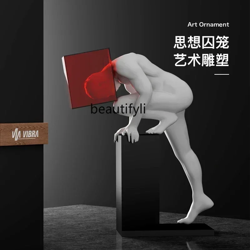 

smt14 New Arrivals Modern sculpture abstract art, figure ornament light luxury high-end living room large ornament hotel floor d
