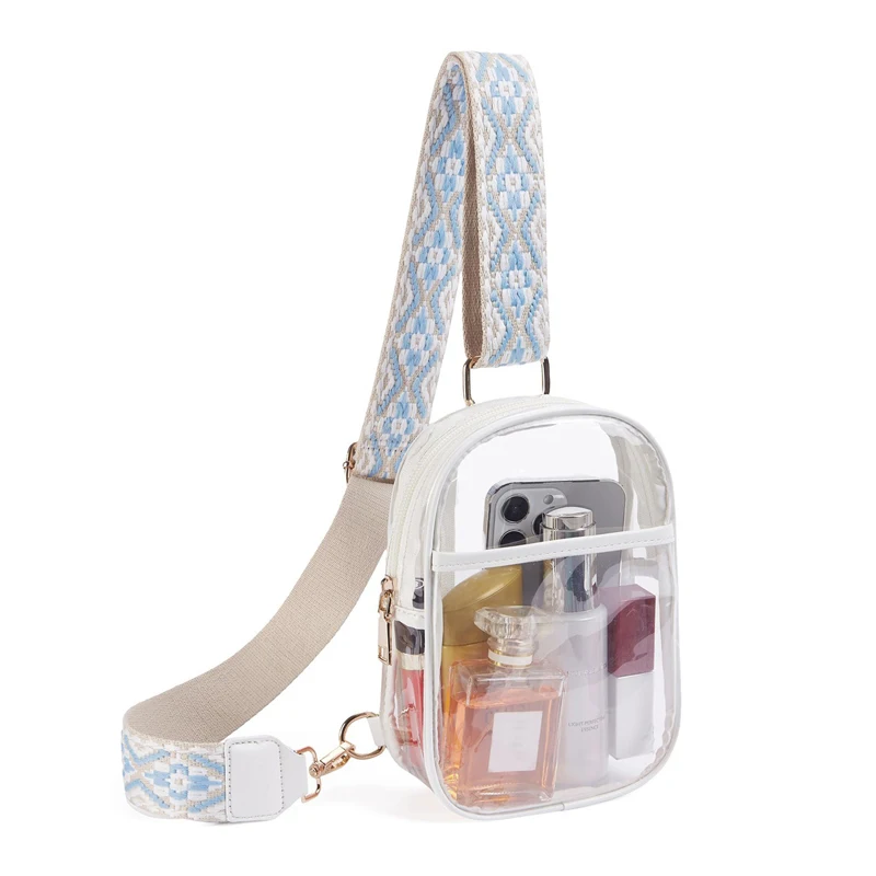 

CICINAITI Transparent Waterproof Tpu Material Chest Bag Outdoor Sports Adjustable Shoulder Strap For Unisex Crossbody Bag