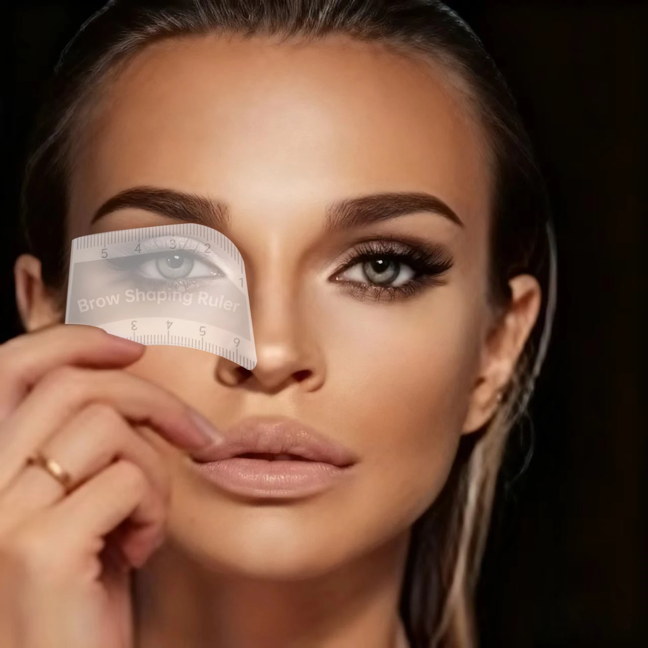 1PC Righello per la mappatura delle sopracciglia Righello per modellare le sopracciglia 1 minuto Disegno rapido Design Sopracciglio Strumento facile Microblading Stencil Mekup permanenti