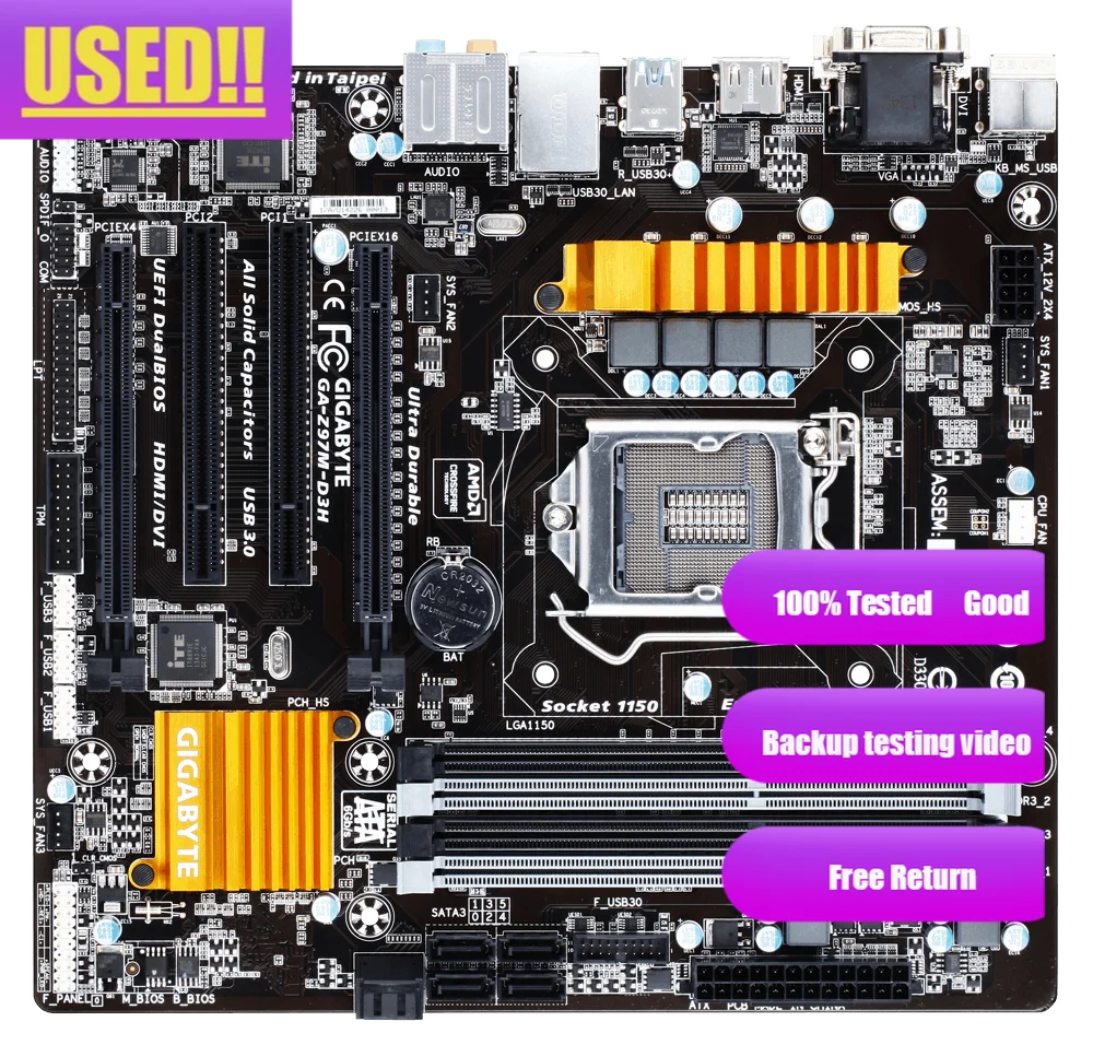 Gigabyte GA-Z97M-D3H Desktop Motherboard Z97M-D3H Z97 LGA 1150 i3 i5 i7 DDR3