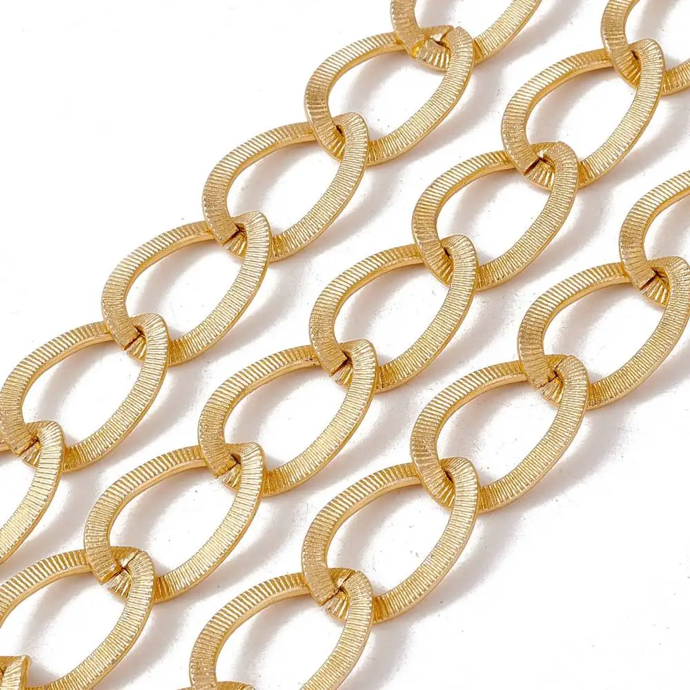 

about 10m/roll Oval Aluminum Curb Chains Unwelded Texture Chains for fashion jewelry making DIY accessories 24.5x18.5x1mm