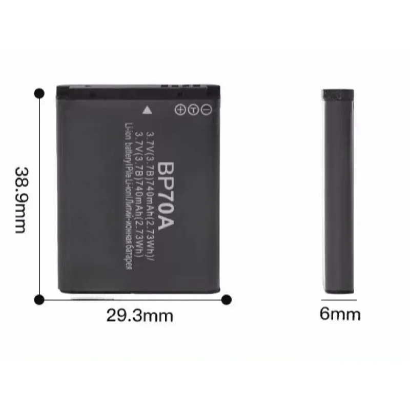 Battery for Samsung bp70a camera ES65/70 ST60/65 PL170/120 5X CCD