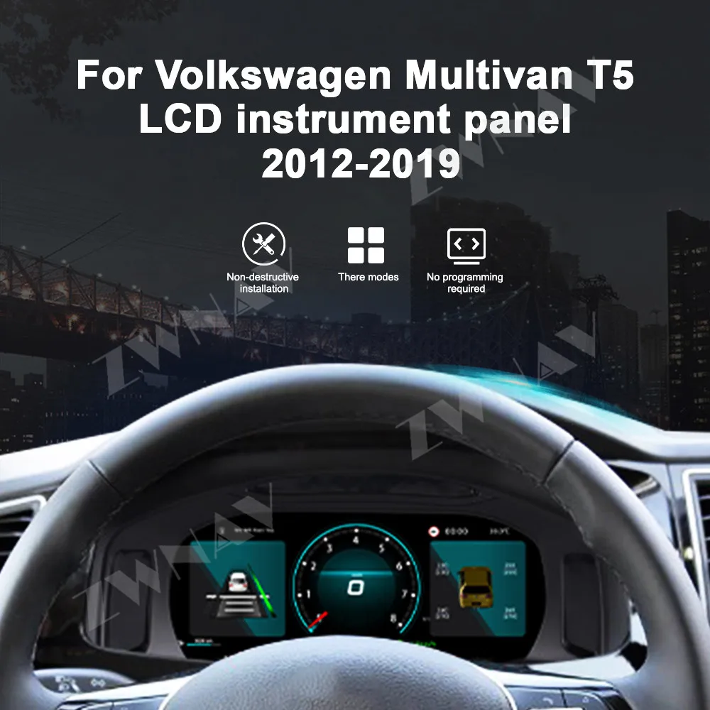 Digital Instrument Cluster For Volkswagen Multivan T5 2012-2019 Speedometer,Dashboard,Gauge,12.3 inch full LCD screen Plug-play