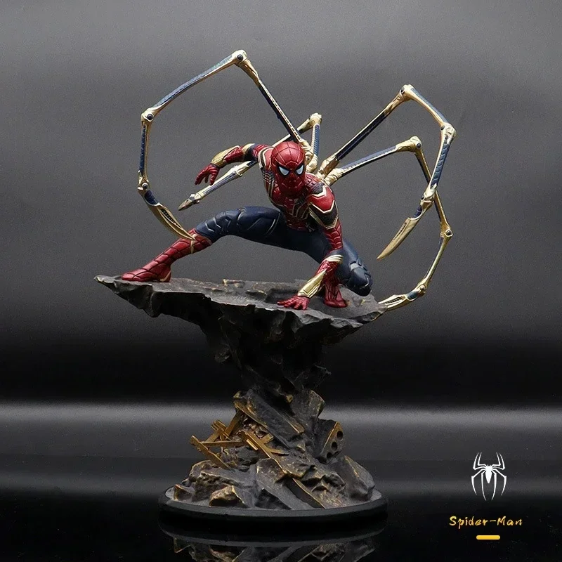 

30cm Marvel Characters Spider Man And One Hit Kill Form Pvc Spider Man Model Marvel Peripheral Steel Suit Model Decoration