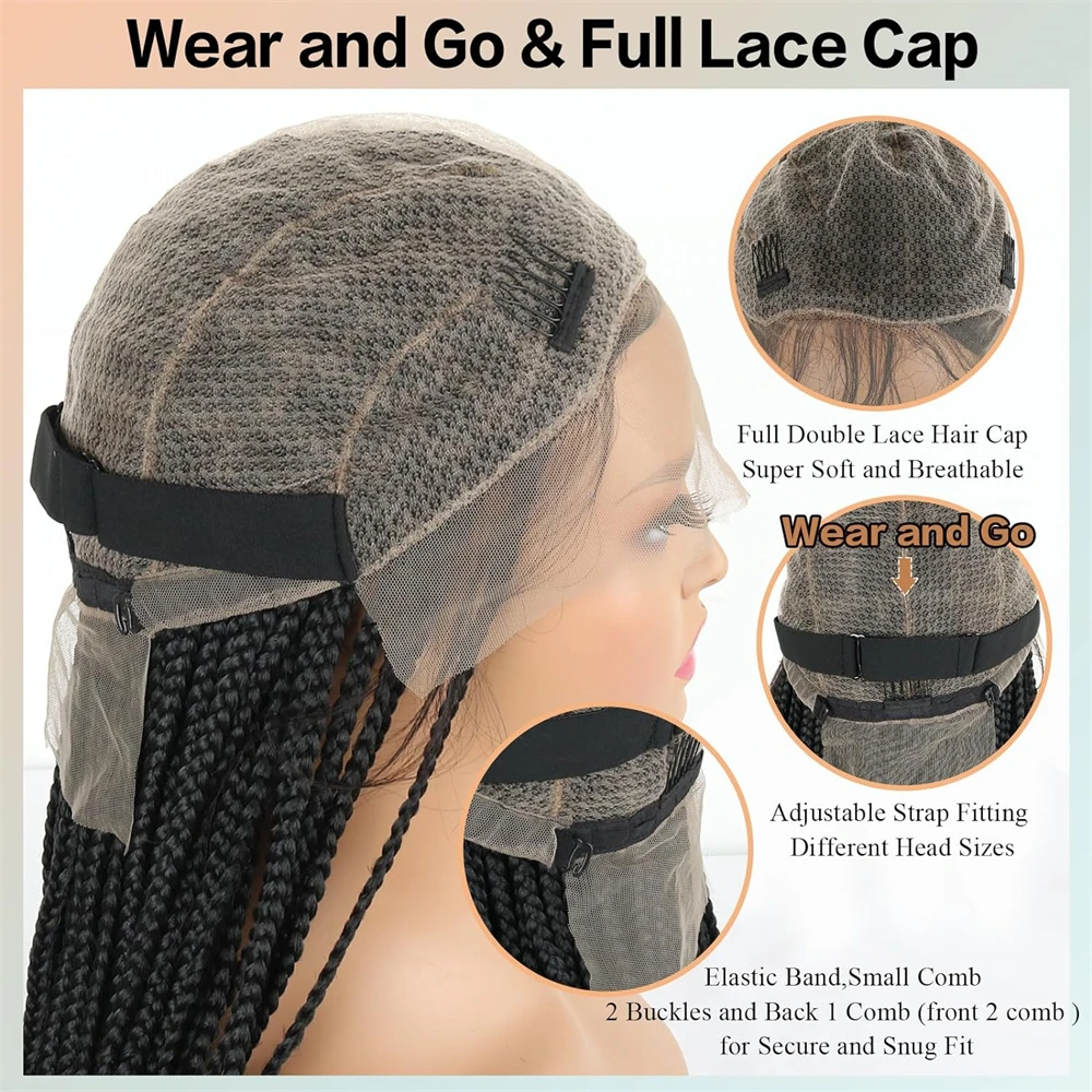 Parrucca anteriore piena in pizzo all'uncinetto Passion Twist per donna Capelli castani neri Bohemian Spring Twist Capelli all'uncinetto Trecce sintetiche all'uncinetto