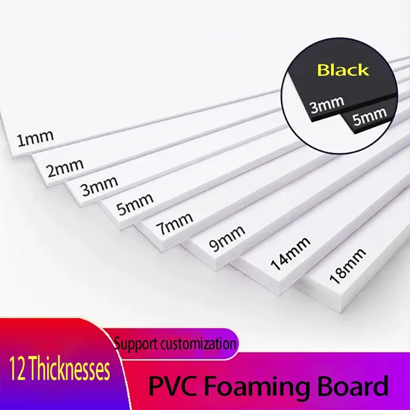 

PVC Foam Sheet Expansion Board 3/5/8/10/12/15mm Thickness 100x100 200x200 200x300 300x400mm Craft Material