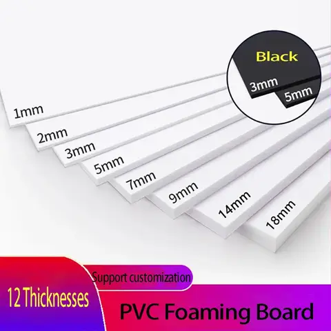 Foam Sheet Board PVC Foam Sheet Expansion Board 3/5/8/10/12/15mm Thickness 100x100 200x200 200x300 300x400mm Craft Material