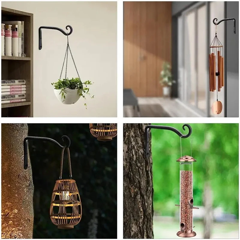 Wall Hanging Basket Iron Flower Pot Plant Support Hanger Hook Indoor Outdoor Light Hook Home Garden Hanging Lantern Decoration view 4