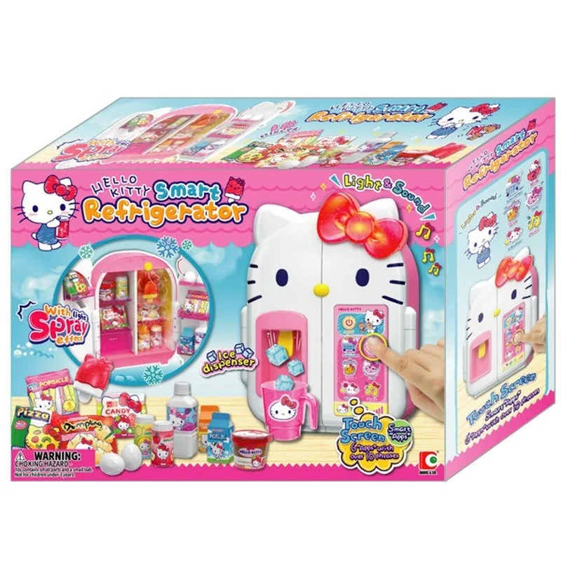 

Hello Kitty Mini Refrigerator for Girl, Simulation Play House, Sound Spray Toy