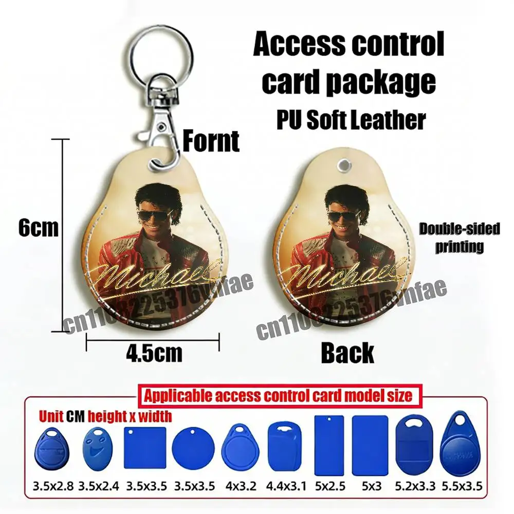 For M-Michael J-Jackson Movie 2026 ID Clips Credit Bank Access Bus Electric Car Elevator Card Holder Cover Keychain