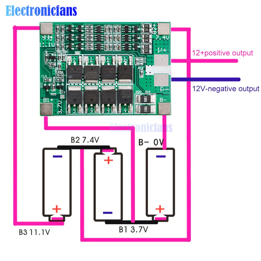 3S 12V 40A 18650 Lithium Battery Protection Board BMS Ternary Li-ion Charger Balancer PCM with Balance 12V for Drill Motor