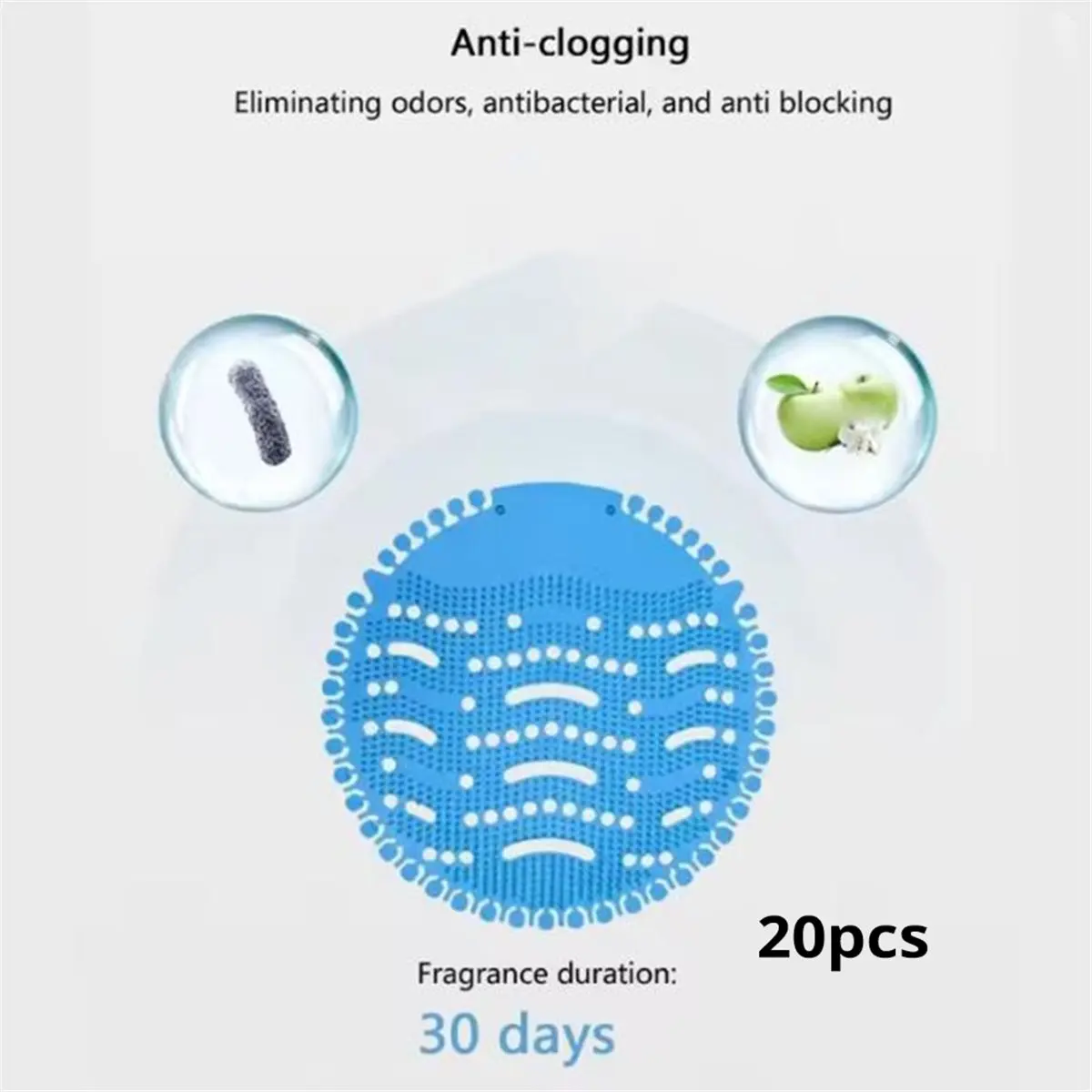 20-Pack of Men'S Urinal Splash-Proof and Deodorizing Filter Pads, Scented, Effectively Controls Odor, Disposable