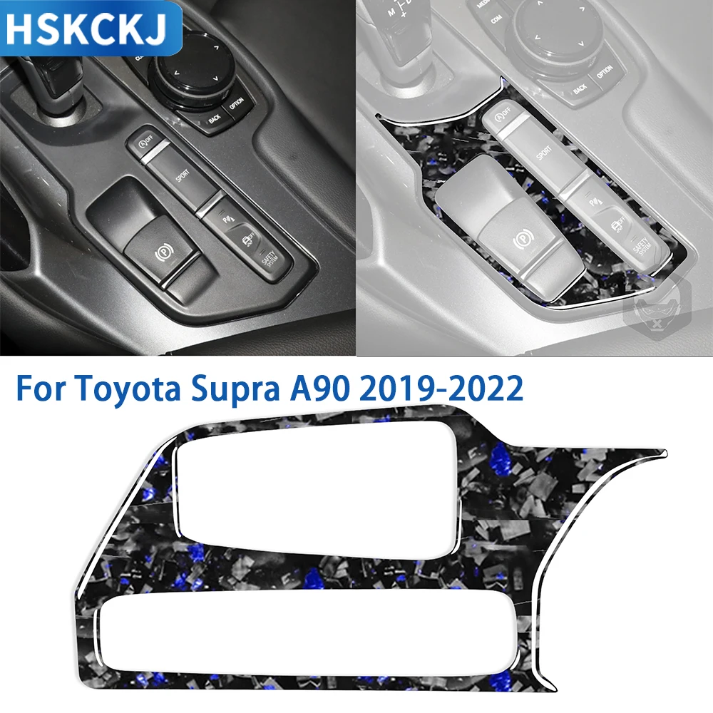 

For Toyota Supra A90 2019-2022 Cent Accessories Real Soft Carbon Fiber Car Interior Gear Shift Panel Cover Trim Sticker