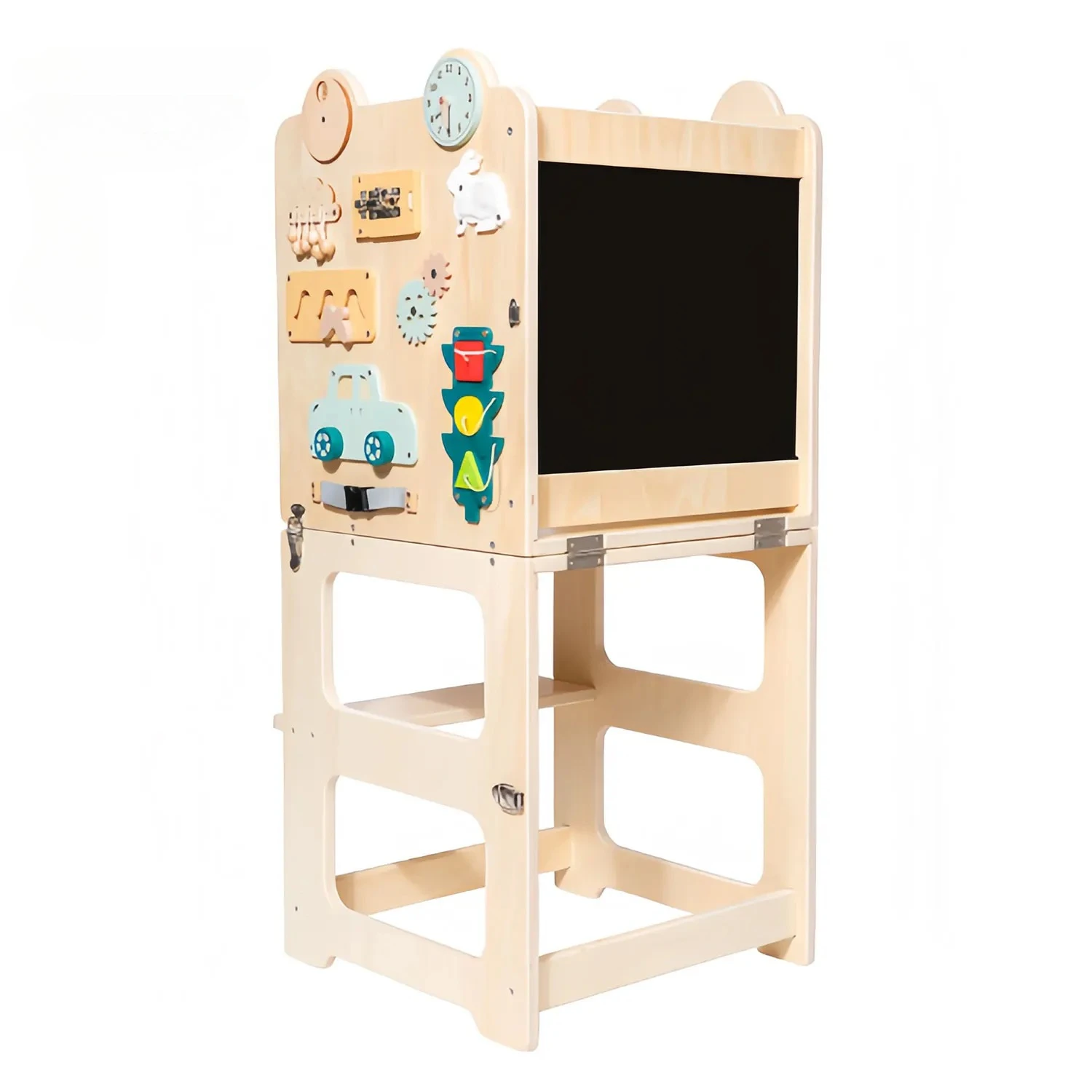 

Multifunction Wooden Toddler Folding Kitchen Stool Early Educational Helper Baby Learning Chair for Kids Gifts Toys