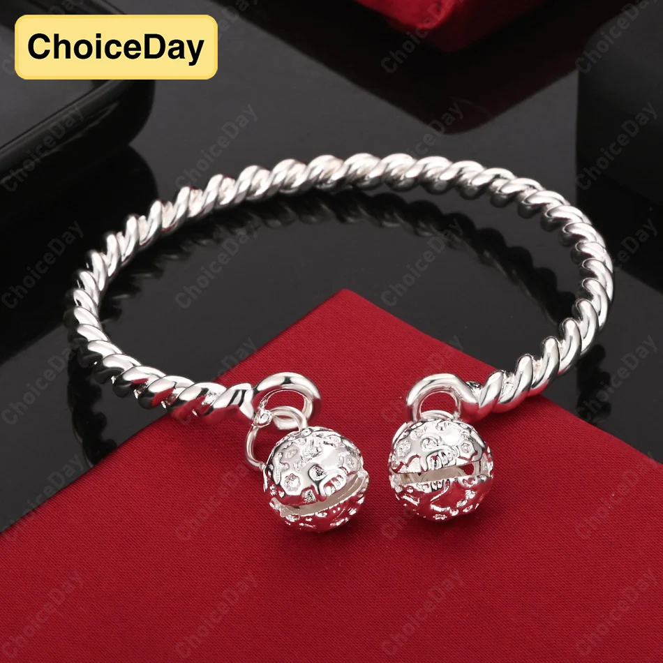 

ChoiceDay стерлингового серебра 925 пробы, роскошный изысканный открытый браслет с колокольчиком, женский подарок на свадьбу, ювелирные аксессуары