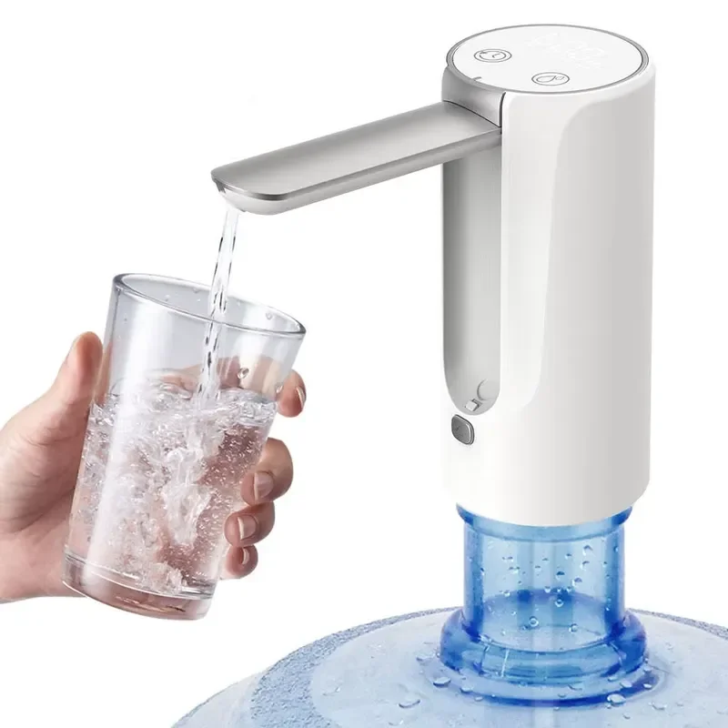 EE1 Foldable Electric USB Rechargeable Automatic Water Dispenser Pump with Digital Display One Button Operation for 2-5