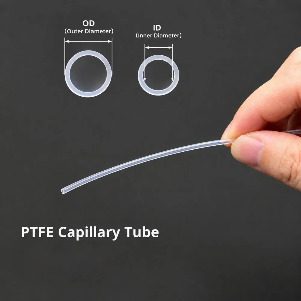 Transparent PTFE Capillary Tube ID 0.8mm‑4.35mm High Temperature Resistant Insulation Corrosion Resistant Insulating Tubing