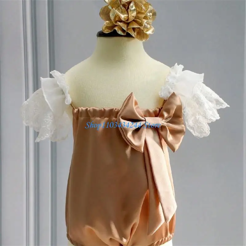 الوليد صور الدعائم زهرة هيرباند الدانتيل رومبير زي الطفل التصوير الملابس صور الزي ملحقات الاستوديو #3