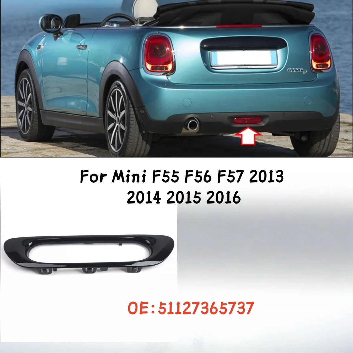 

51127365737 пара наклеек на отражатель заднего бампера, прочный отражатель заднего бампера для Mini F55 F56 F57 2013 2014 2015 2016