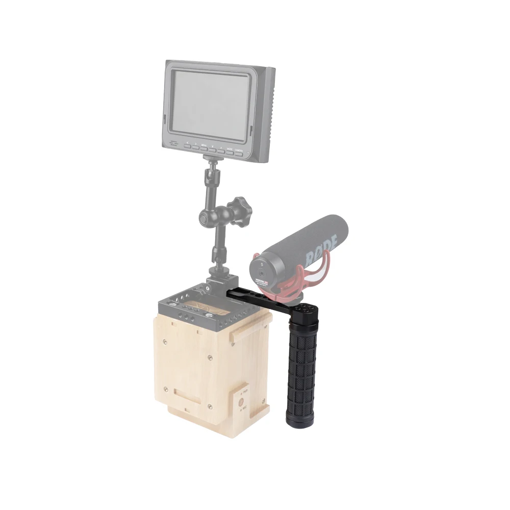 CAMVATE المطاط مقبض الكاميرا قبضة L نوع مع الناتو السكك الحديدية لمراقبة ، مصباح ليد ، ميكروفون ، مصباح يدوي ، اكسسوارات التصوير الفوتوغرافي