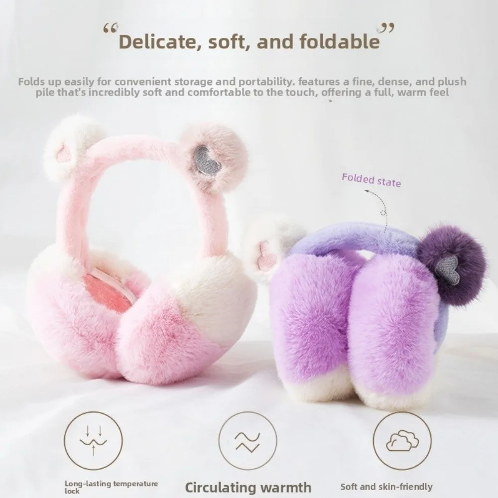 هدايا الحب القلب الشتاء غطاء للأذنين Coldproof طوي فو هوب عقال أدوات دافئة حماية آذان الدب رقيق غطاء للأذنين #1
