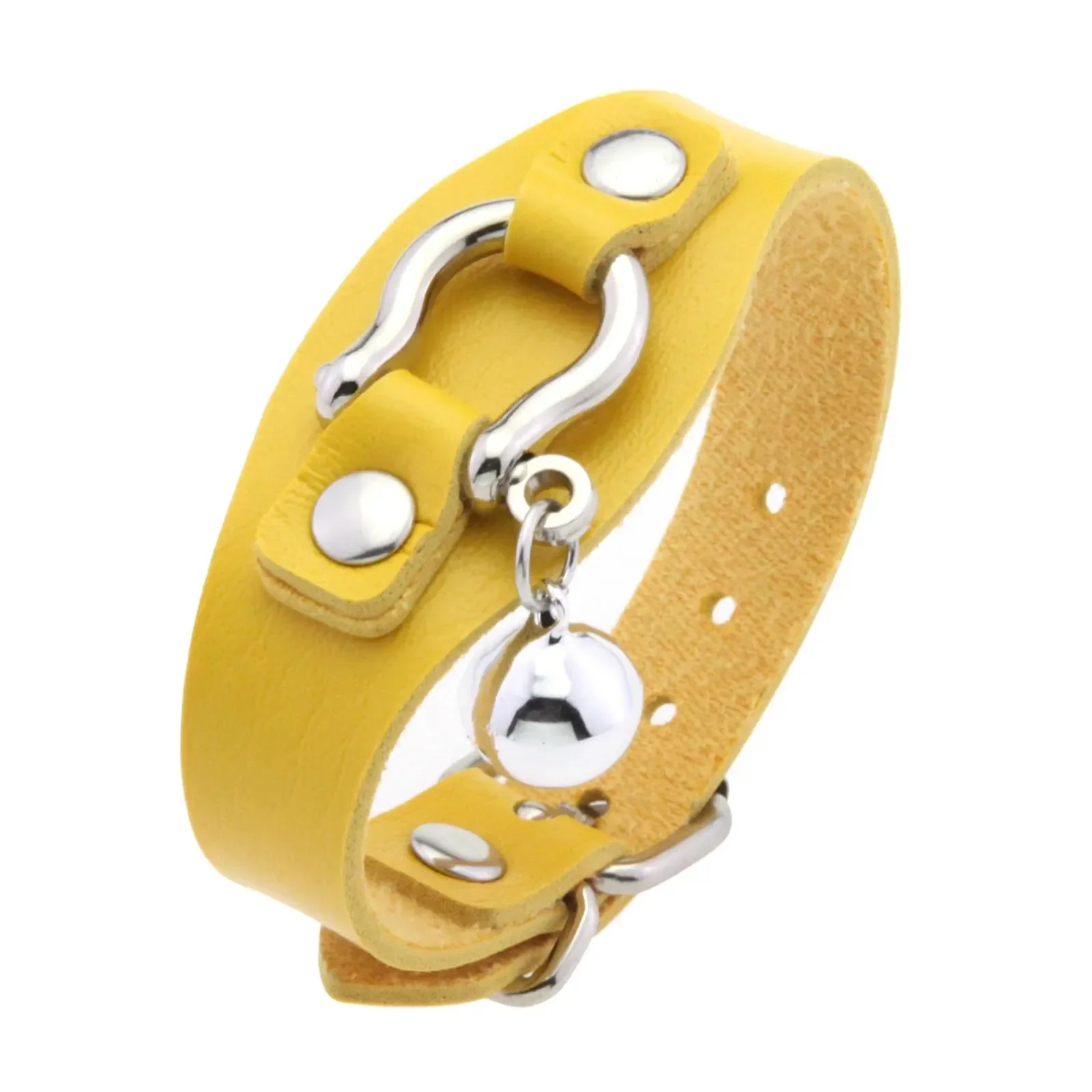 Classics Originality Simple Punk Individuality Couple Rock and roll Bell Fashion Wristband Bracelet Metal U-shape Go for a drive
