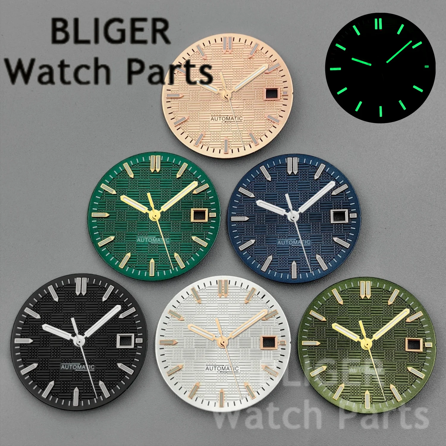 31mm Sterile Watch Dial Watch Accessories Parts Watch Face Hands Sets For Engineer Luminous Needles Dial Fit NH35 NH36 Movement