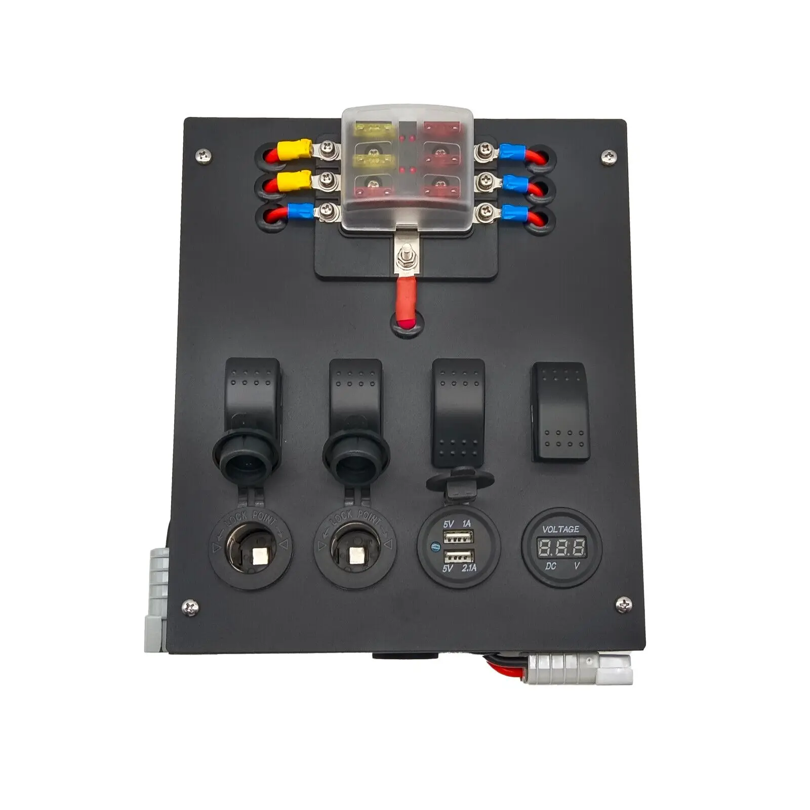 4WD Caravan 12V DC Power Distribution Compact Control Box Ceiling Control Panel with Plug and USB Power Socket