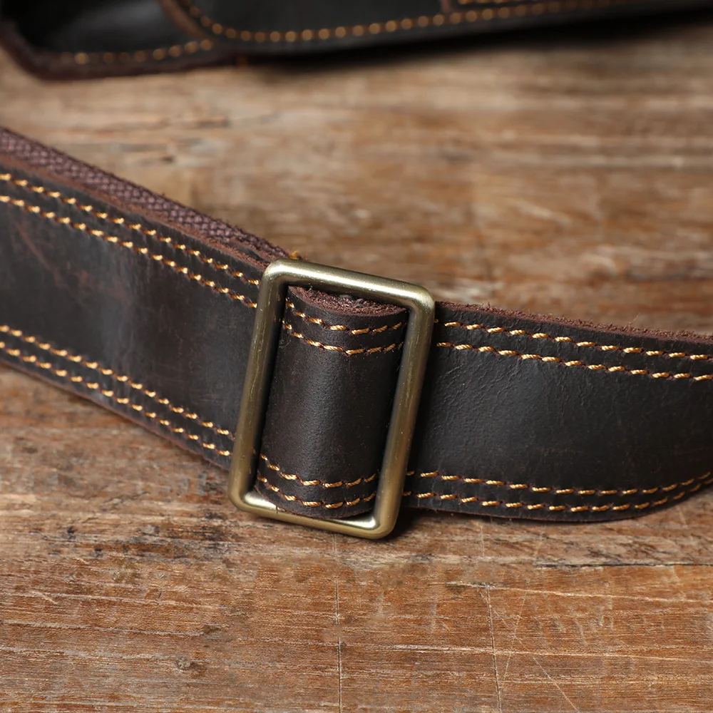 S.WORKER Retro Vollnarbenleder-Handtasche für Herren | Klassische Business-Aktentasche – Detail 12