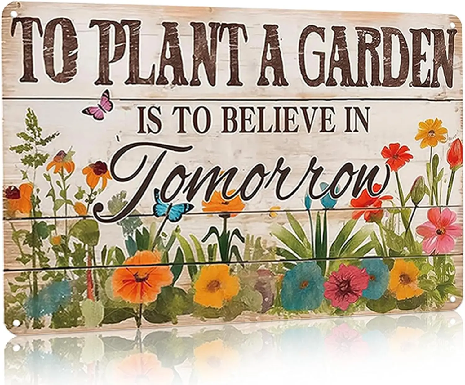 Bestylez Gardening Gifts Vintage Gardening Tin Sign To Plant A Garden is To Believe Tomorrow Sign for Home Garden Greenhouse Liv