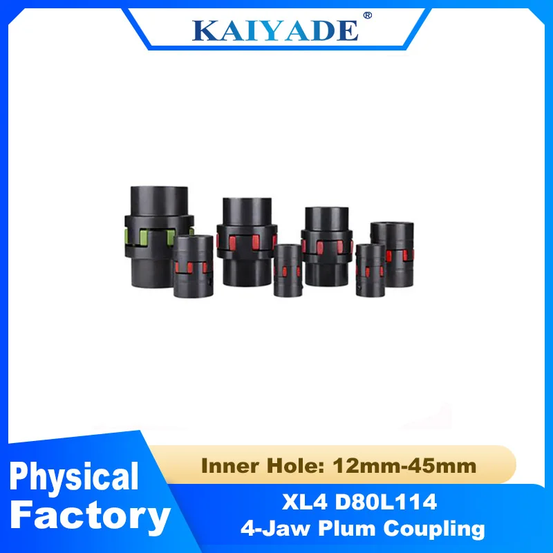New XL4 D80L14 High Torque 4-Jaw Steel Plum Coupling for CNC Engraver Motor Shaft Clutch Screw Connect 12mm/13mm to 48mm