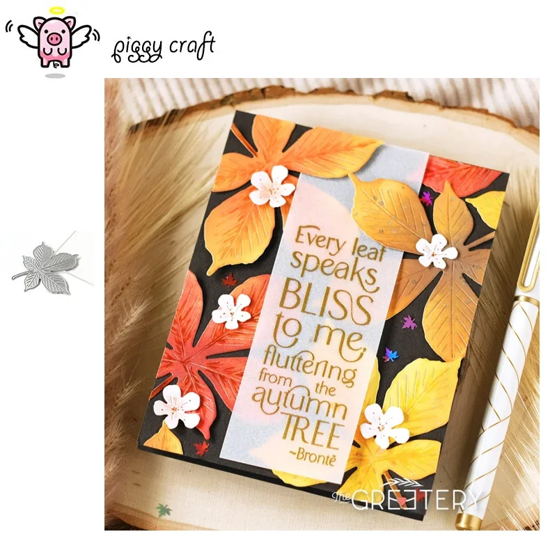 Piggy Craft metal cutting dies cut die mold Maple leaf decoration Scrapbook paper craft knife mould blade punch stencils dies