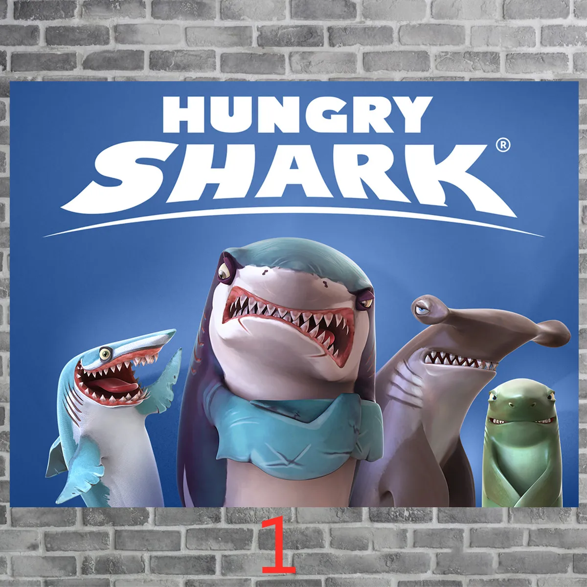 Hungry Shark World Game HD Poster Anime Posters Canvas Painting Living Room Wall Decor Bedroom Wall Paintings Home Decoration