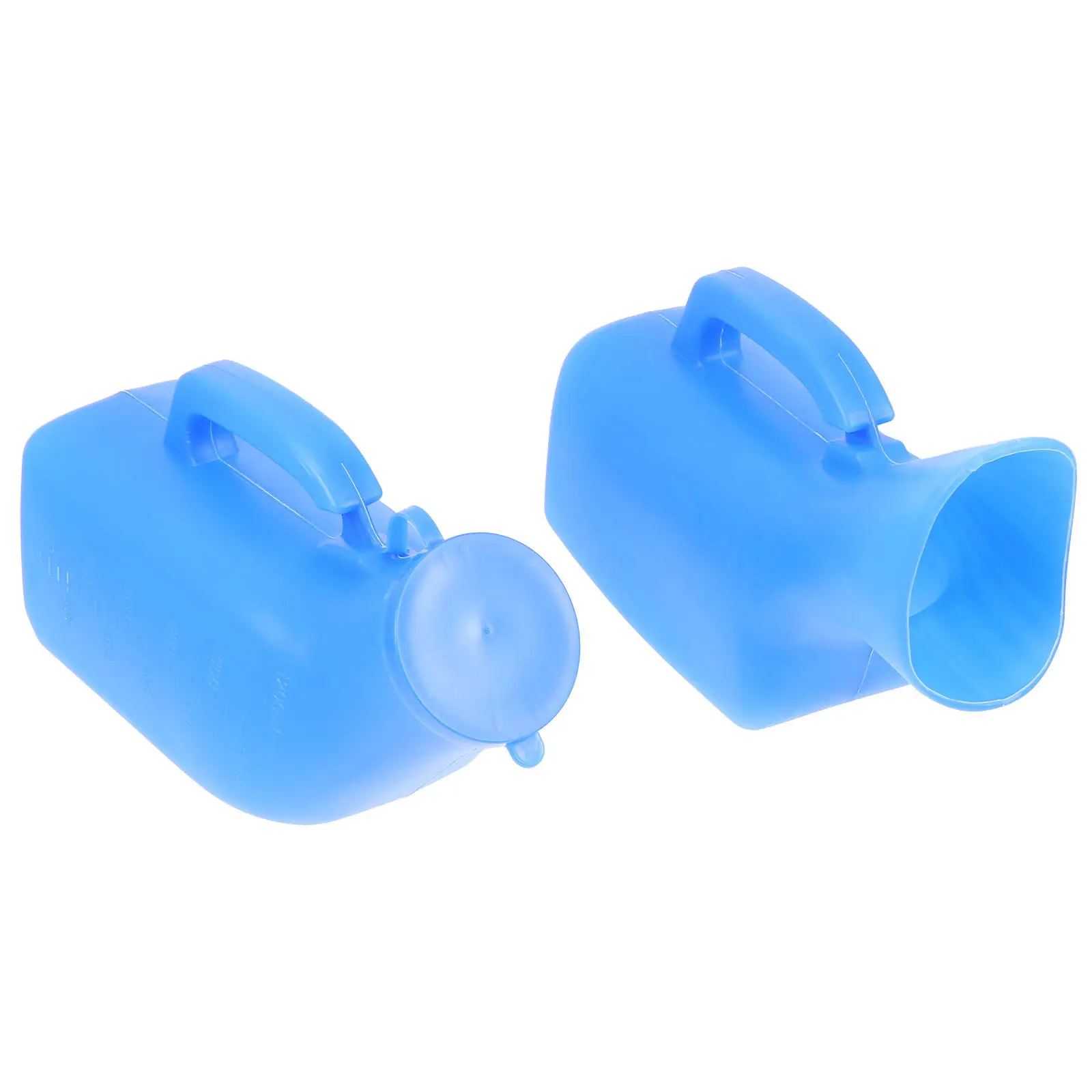 

2Pcs Male Urinal Pot Portable Thickened Plastic Urinary Drainage Device Large Capacity Lightweight Emergency Toilet Pot for Men