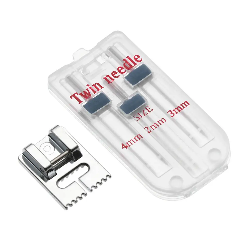 

Multifunctional 2/90 3/90 4/90 Household Tools Wrinkled Presser Foot 9 Grooves 3 Sizes Twin Needles Sewing Machine Fittings