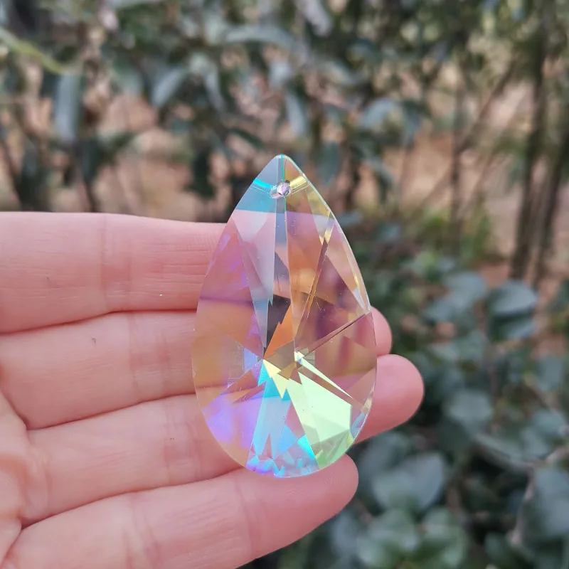 Crystal Prism Pyriform Hanging Suncatcher Pendant Chandelier Parts Beads Garland Accessories Home Garden Decoration Sun Catcher